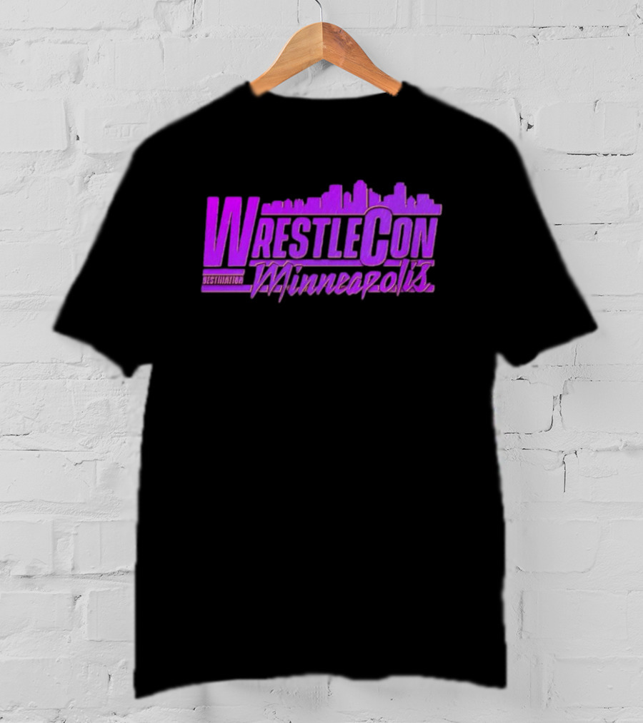 WrestleCon Destination Minneapolis Professional Wrestling Event Skyline T-Shirt