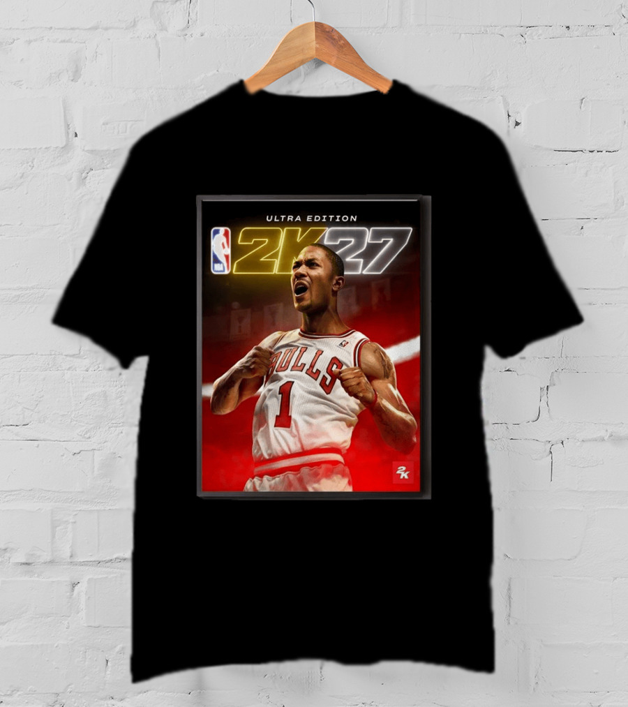 NBA 2K27 Ultra Edition Derrick Rose Bulls Cover Athlete T-Shirt