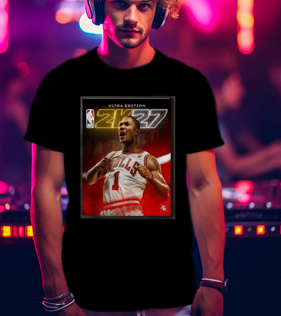 NBA 2K27 Ultra Edition Derrick Rose Bulls Cover Athlete T-Shirt