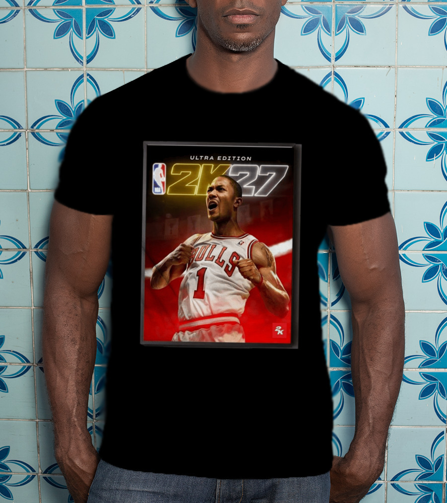 NBA 2K27 Ultra Edition Derrick Rose Bulls Cover Athlete T-Shirt