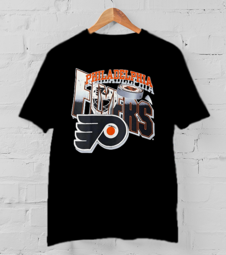 Philadelphia Flyers Goalie Mask Hockey Puck NHL Team T-Shirt