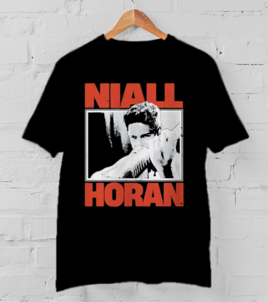Niall Horan Playing Guitar Black And White T-Shirt