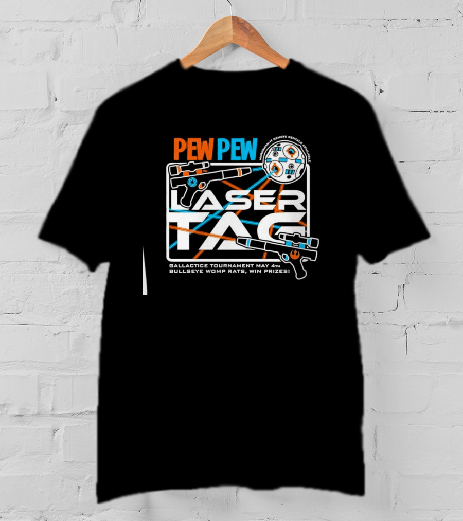 Pew Pew Laser Tag Galactic Tournament May 4th Bullseye Womp Rats Win Prizes T-Shirt