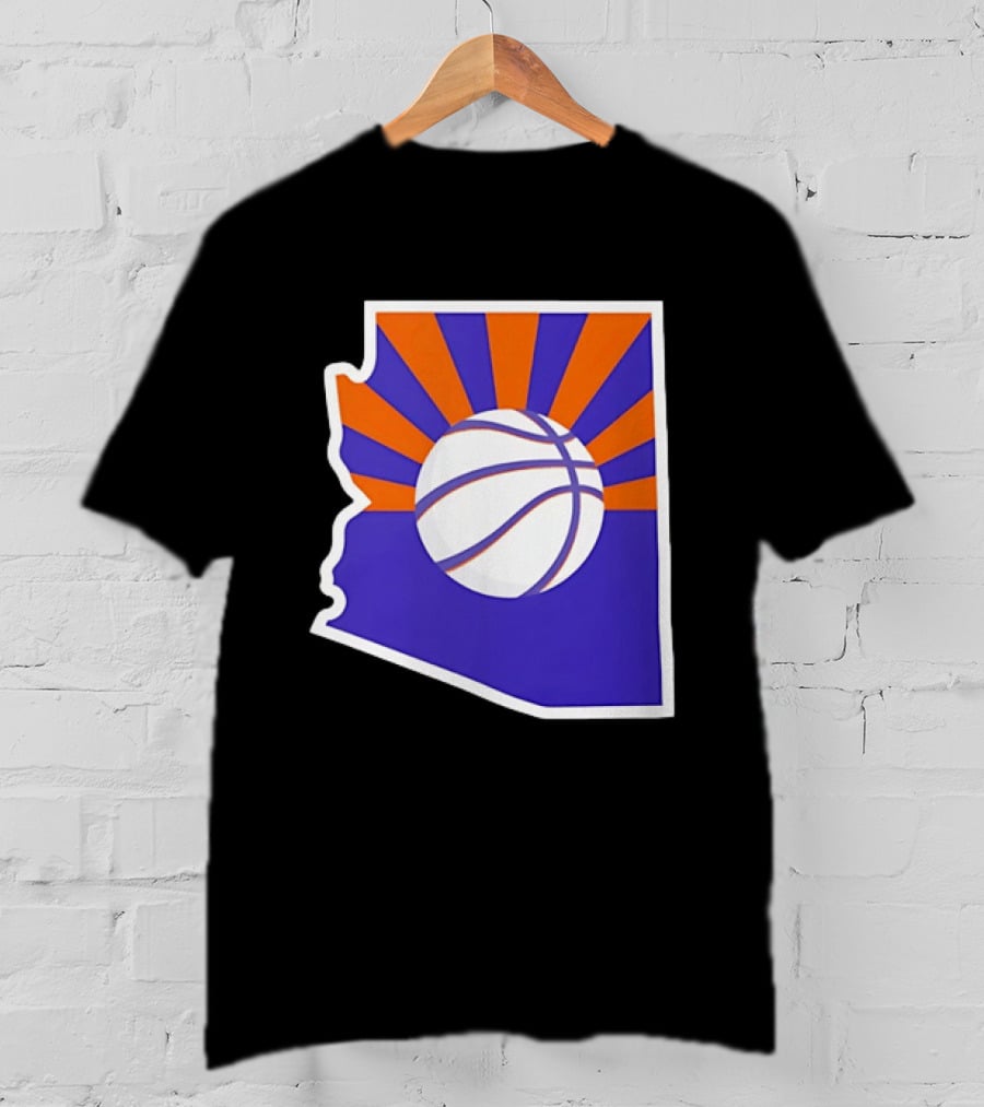 Phoenix Suns Arizona Basketball State Map Suns Set T-Shirt
