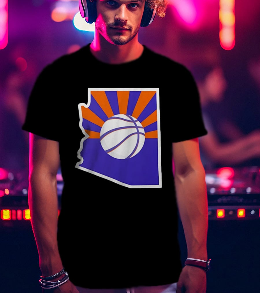 Phoenix Suns Arizona Basketball State Map Suns Set T-Shirt