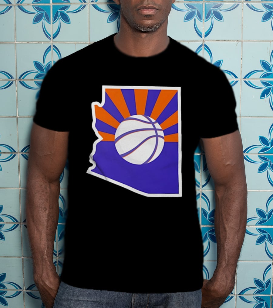 Phoenix Suns Arizona Basketball State Map Suns Set T-Shirt