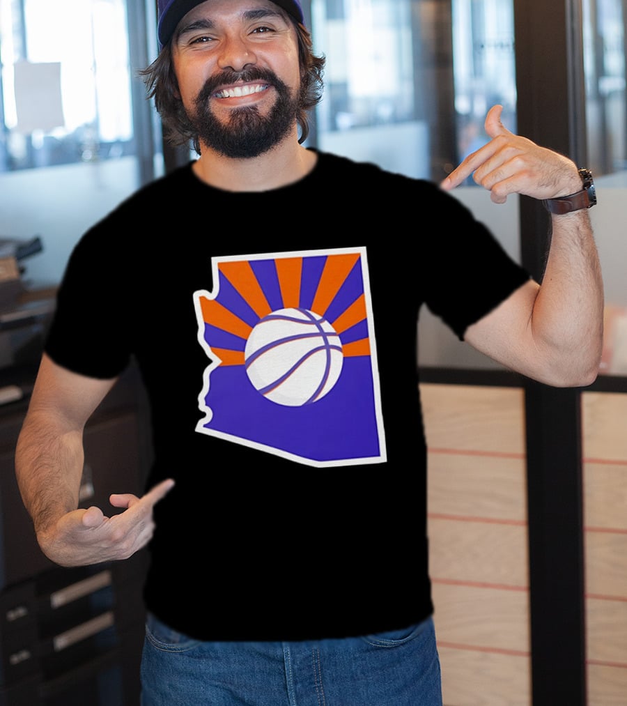 Phoenix Suns Arizona Basketball State Map Suns Set T-Shirt