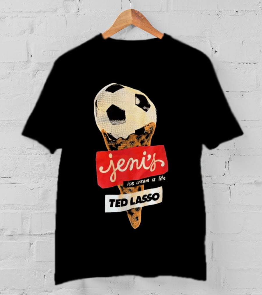 Jeni's Ice Cream Is Life Soccer Cone Ted Lasso T-Shirt