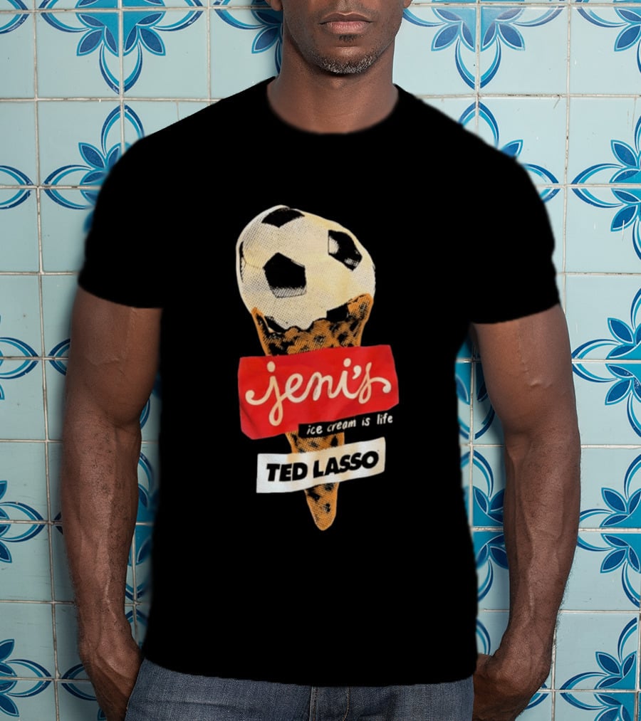 Jeni's Ice Cream Is Life Soccer Cone Ted Lasso T-Shirt