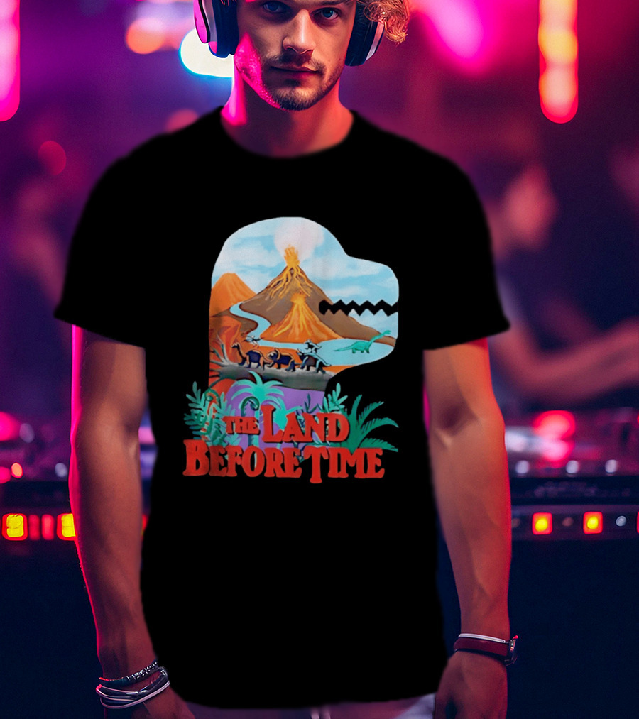 The Land Before Time Dinosaur Volcano Landscape T-Shirt