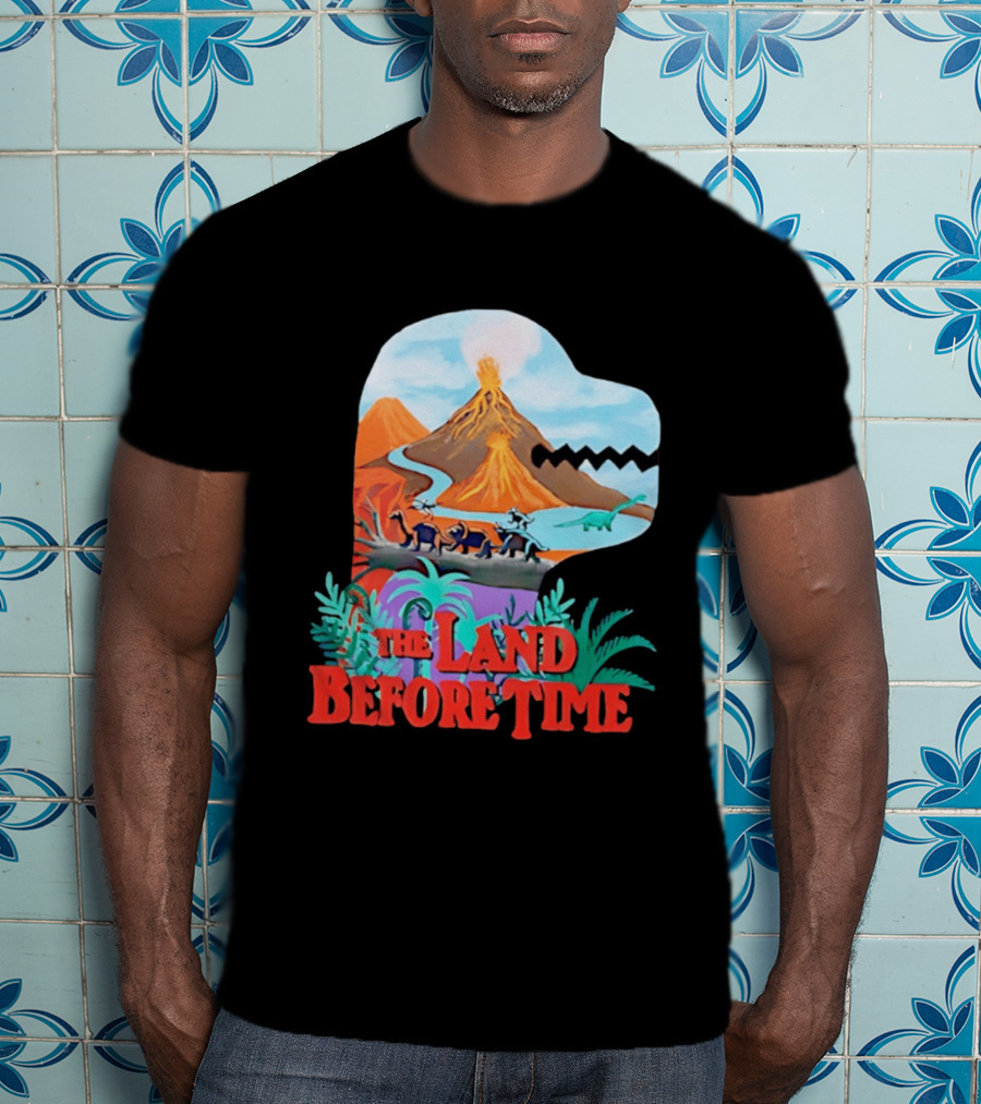 The Land Before Time Dinosaur Volcano Landscape T-Shirt