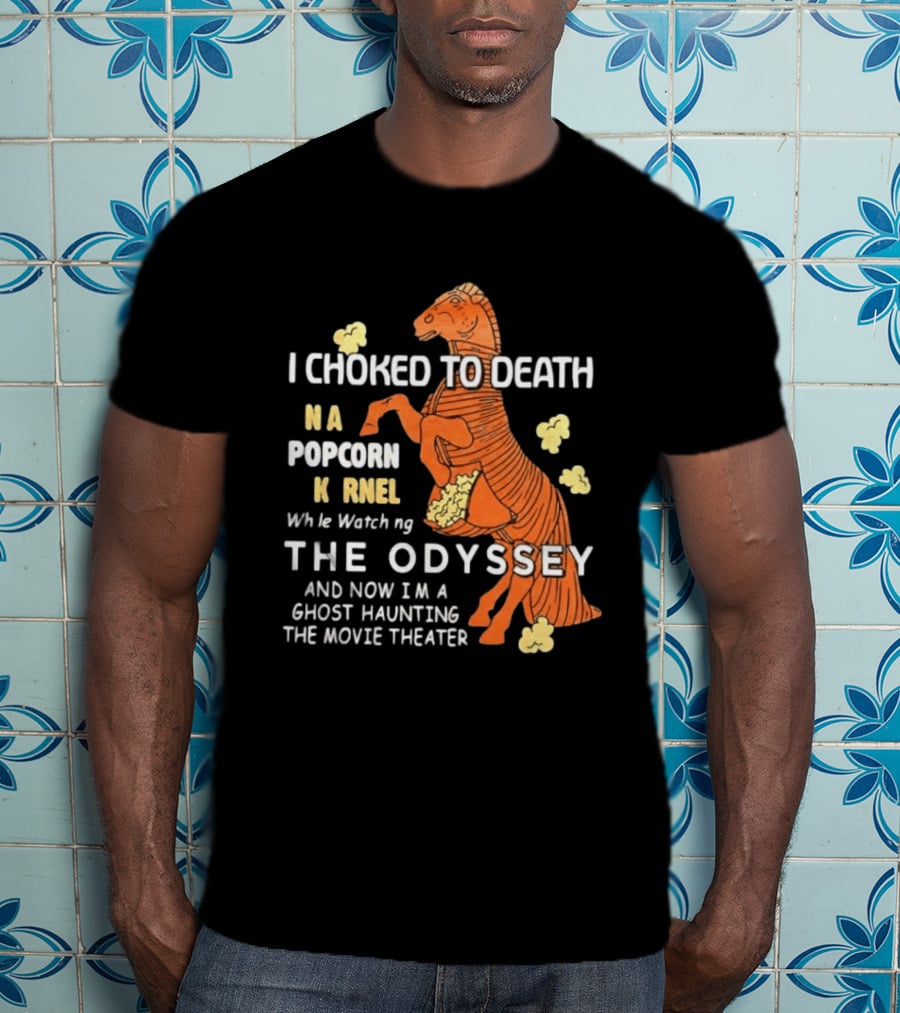 Trojan Horse Ghost Haunting The Odyssey Popcorn Kernel T-Shirt