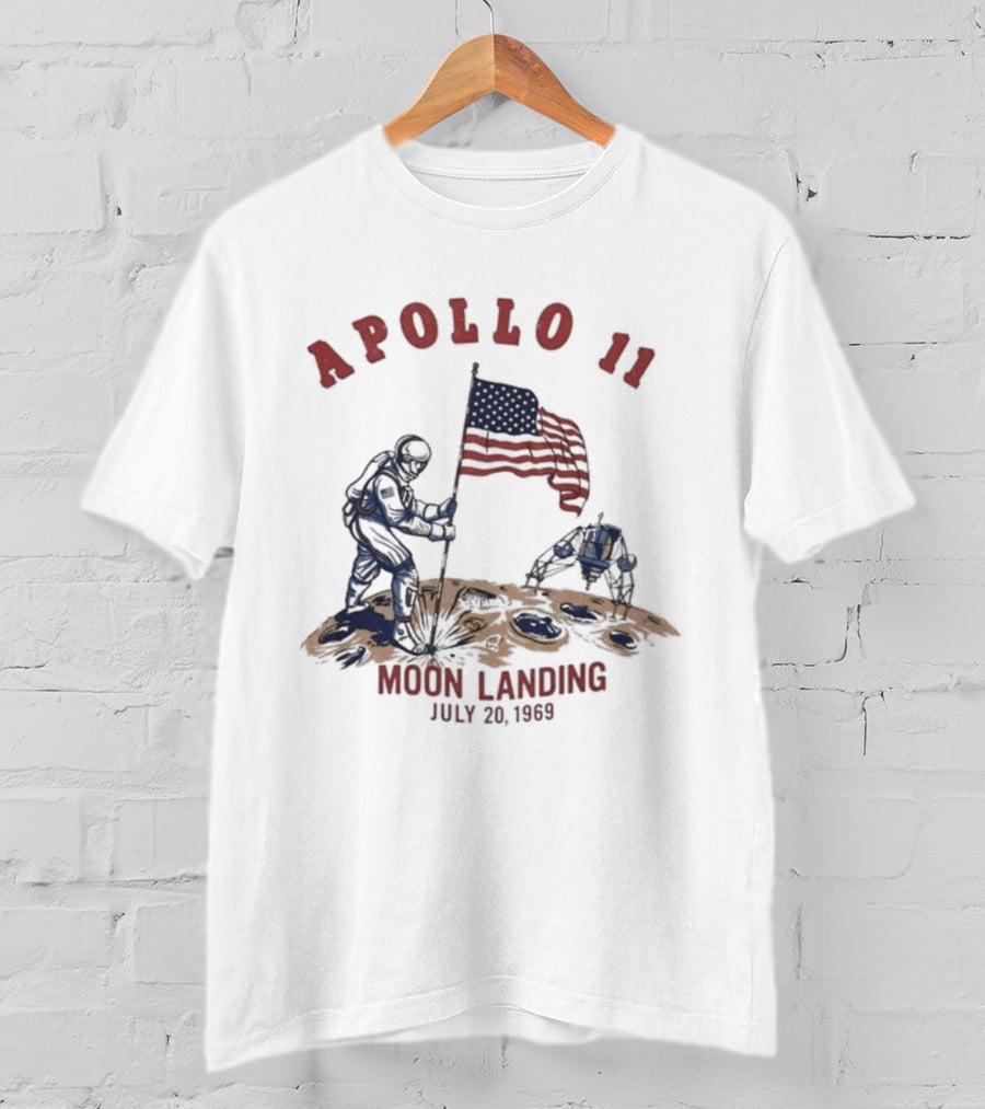 Apollo 11 Moon Landing Astronaut Flag July 20 1969 T-Shirt