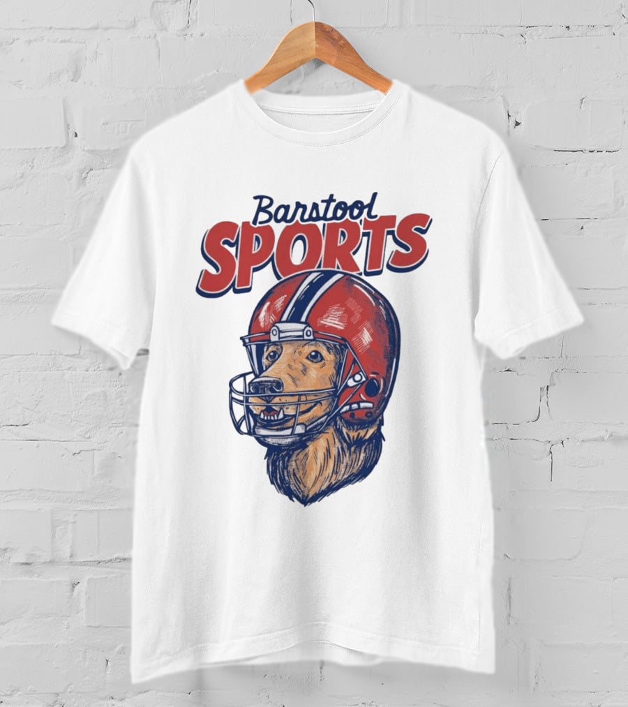 Barstool Sports Helmet Dog Red Football Fan T-Shirt