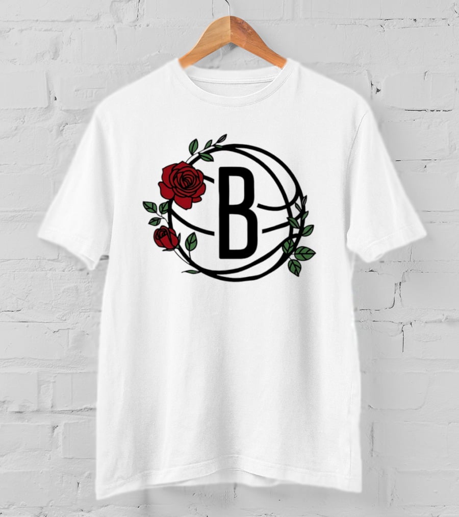 Brooklyn Nets Floral Basketball Rose B T-Shirt