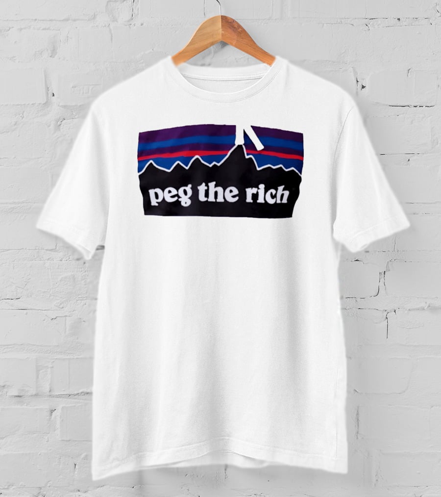 Peg The Rich Satire Mountain Peaks T-Shirt