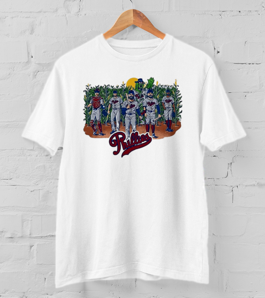 Philadelphia Phillies Players And Phillie Phanatic Among Cornfield T-Shirt