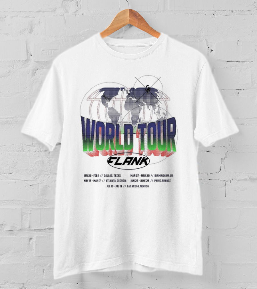 World Tour Flank With Globe And Concert Dates T-Shirt