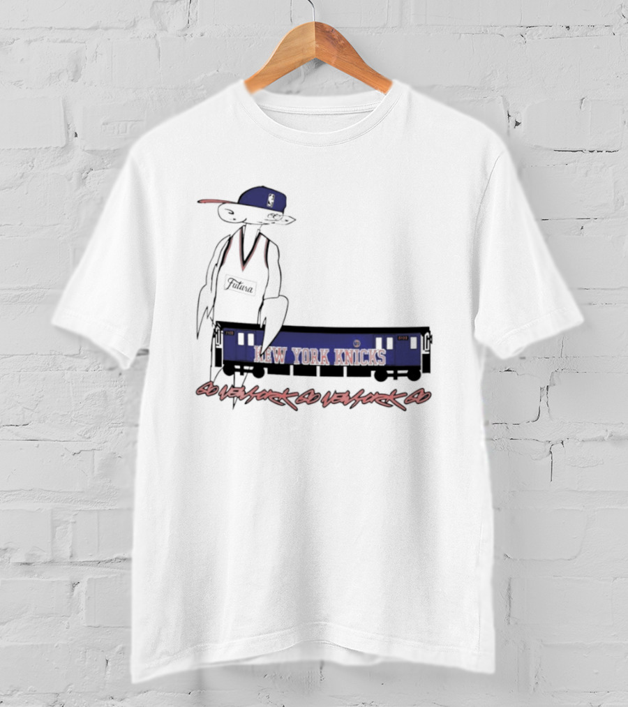 Futura New York Knicks Go New York Go Subway Train Basketball T-Shirt