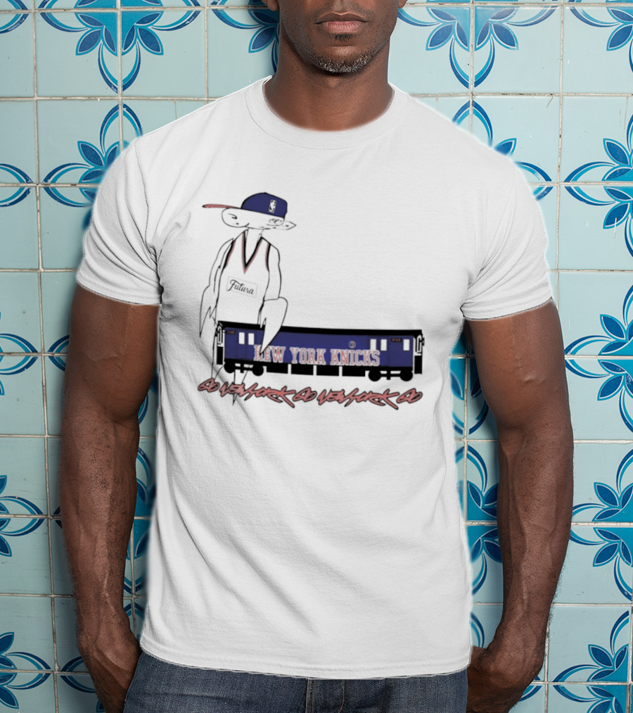Futura New York Knicks Go New York Go Subway Train Basketball T-Shirt