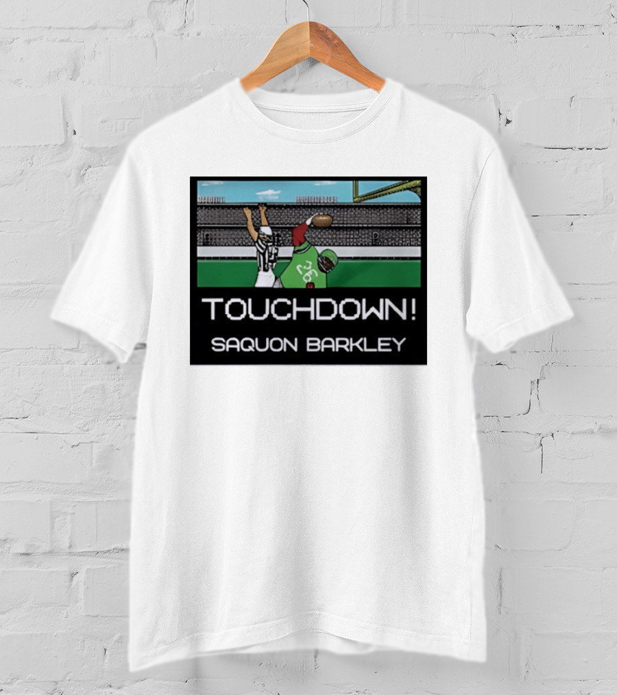Touchdown Saquon Barkley Pixel Philadelphia Eagles T-Shirt