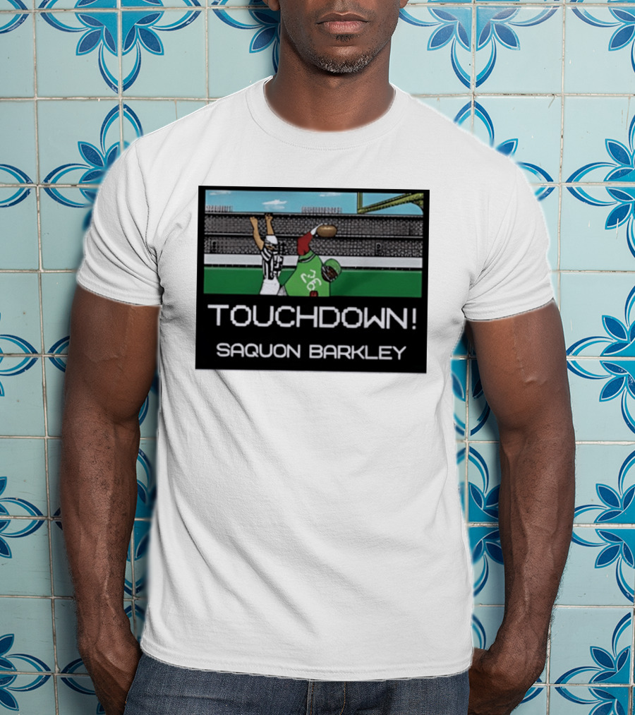 Touchdown Saquon Barkley Pixel Philadelphia Eagles T-Shirt