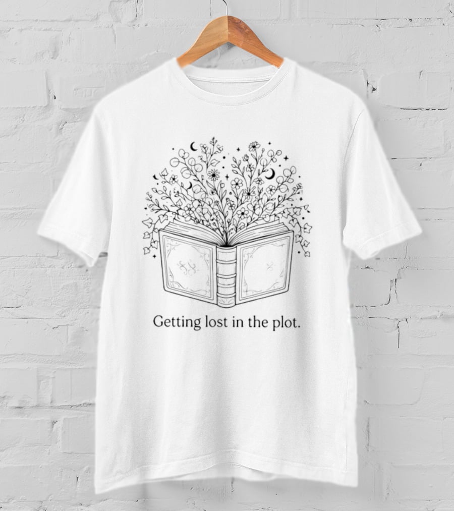 Getting Lost In The Plot Floral Storybook T-Shirt