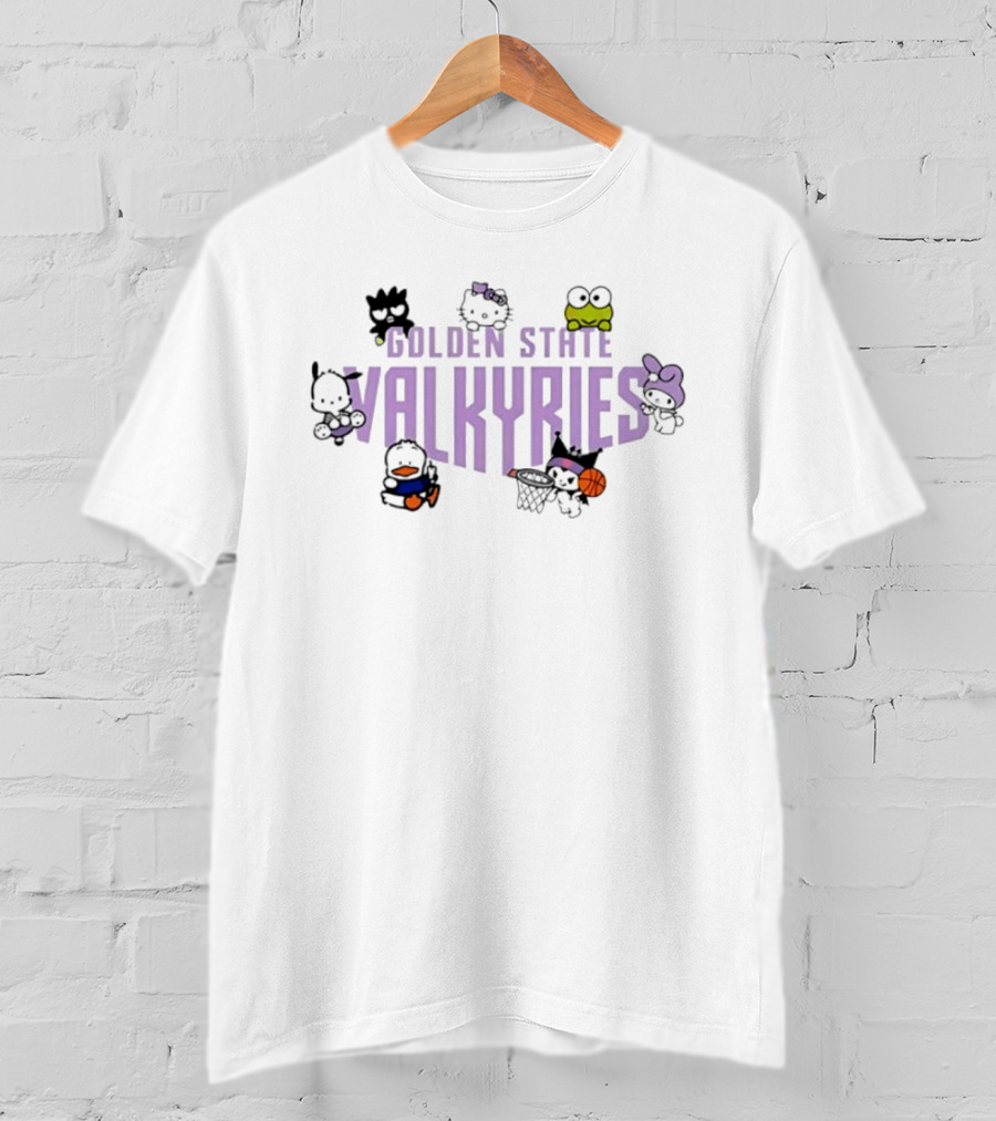 Golden State Valkyries Hello Kitty Sanrio Basketball Team Characters T-Shirt