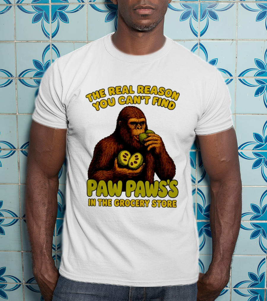 Pawpaw Fruit Mystery Sasquatch Eating Pawpaws In Grocery Store T-Shirt