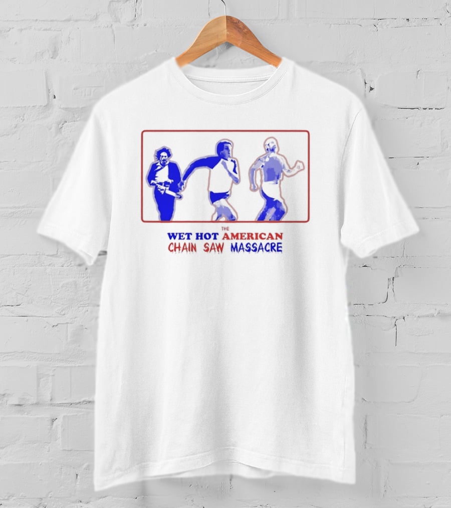 Wet Hot American Chain Saw Massacre Silhouettes Dance Comedy Horror Mashup T-Shirt