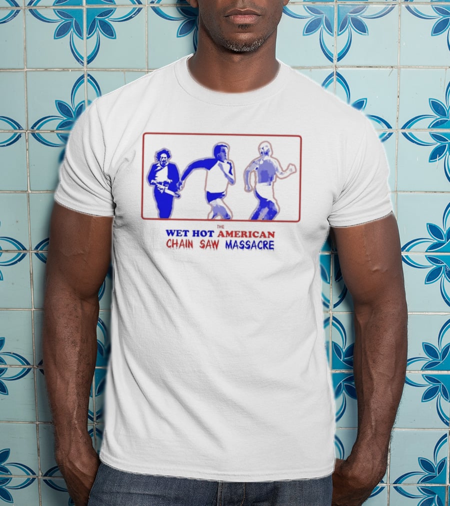 Wet Hot American Chain Saw Massacre Silhouettes Dance Comedy Horror Mashup T-Shirt
