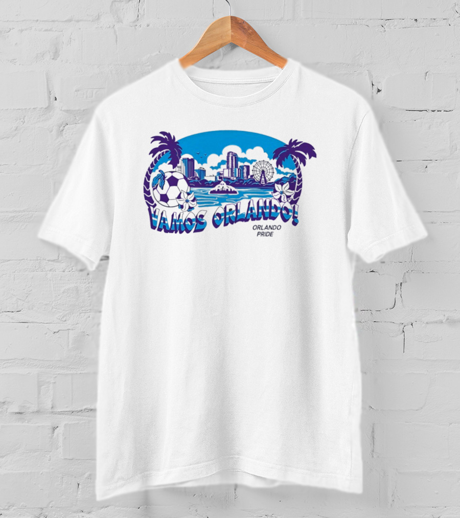 Vamos Orlando Orlando Pride Skyline Soccer Tropical Cityscape T-Shirt