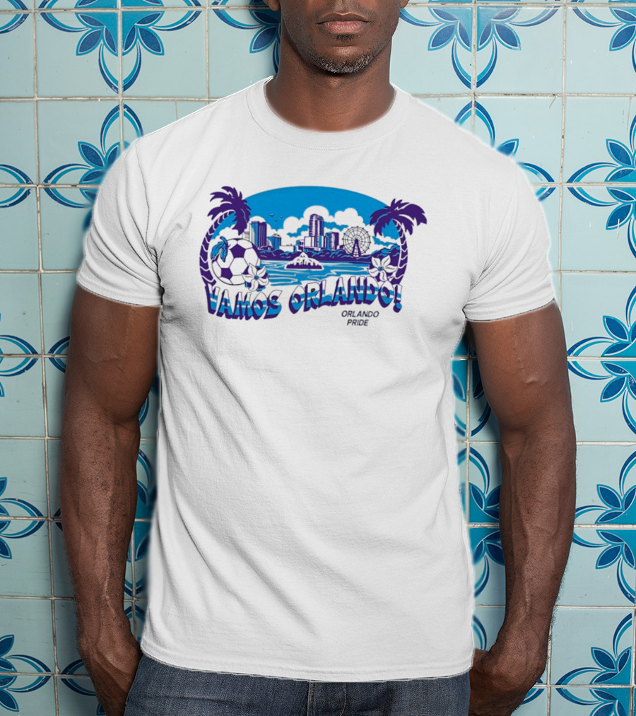 Vamos Orlando Orlando Pride Skyline Soccer Tropical Cityscape T-Shirt