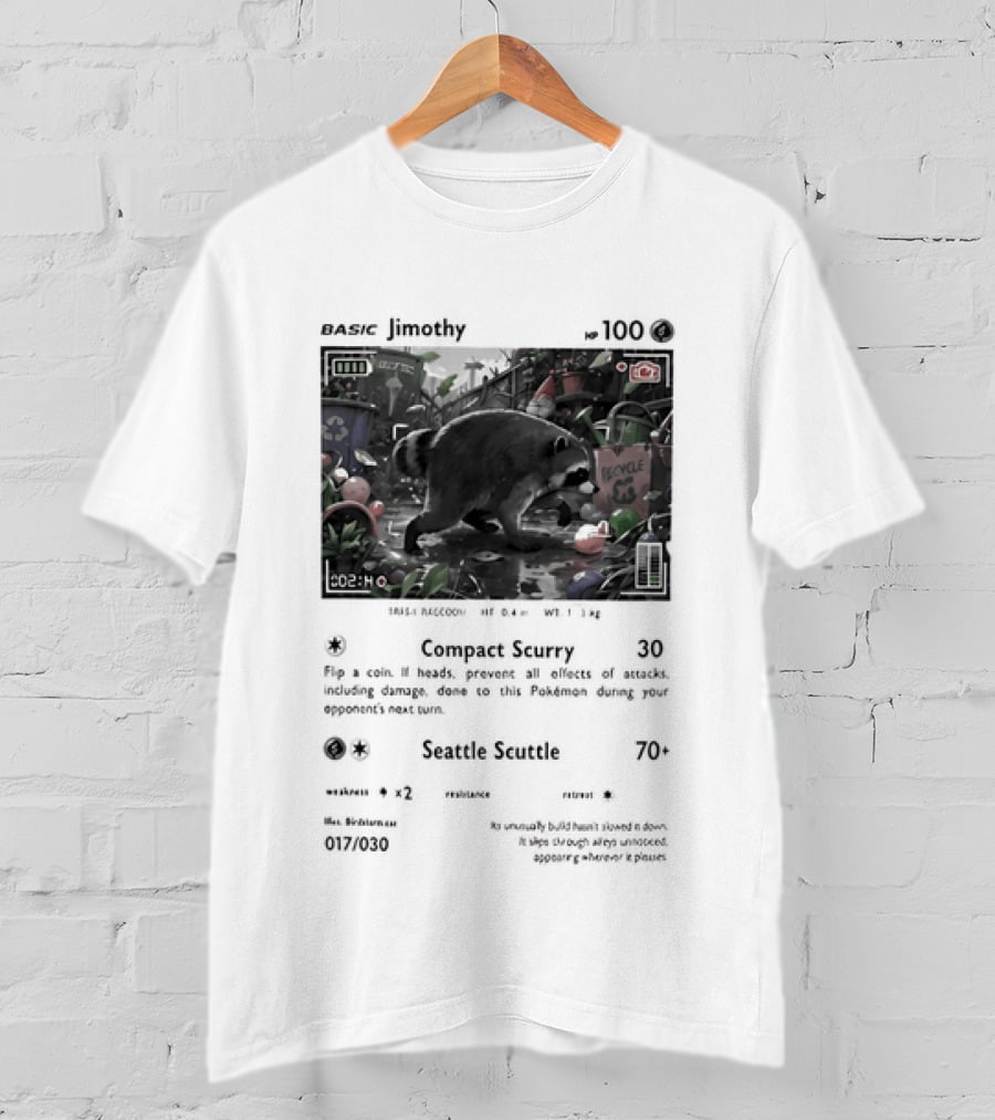 Jimothy Card 110 Combat Scrapy Raccoon Seattle Scuttle 70 2023 67/99 T-Shirt