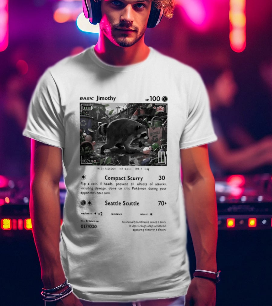 Jimothy Card 110 Combat Scrapy Raccoon Seattle Scuttle 70 2023 67/99 T-Shirt