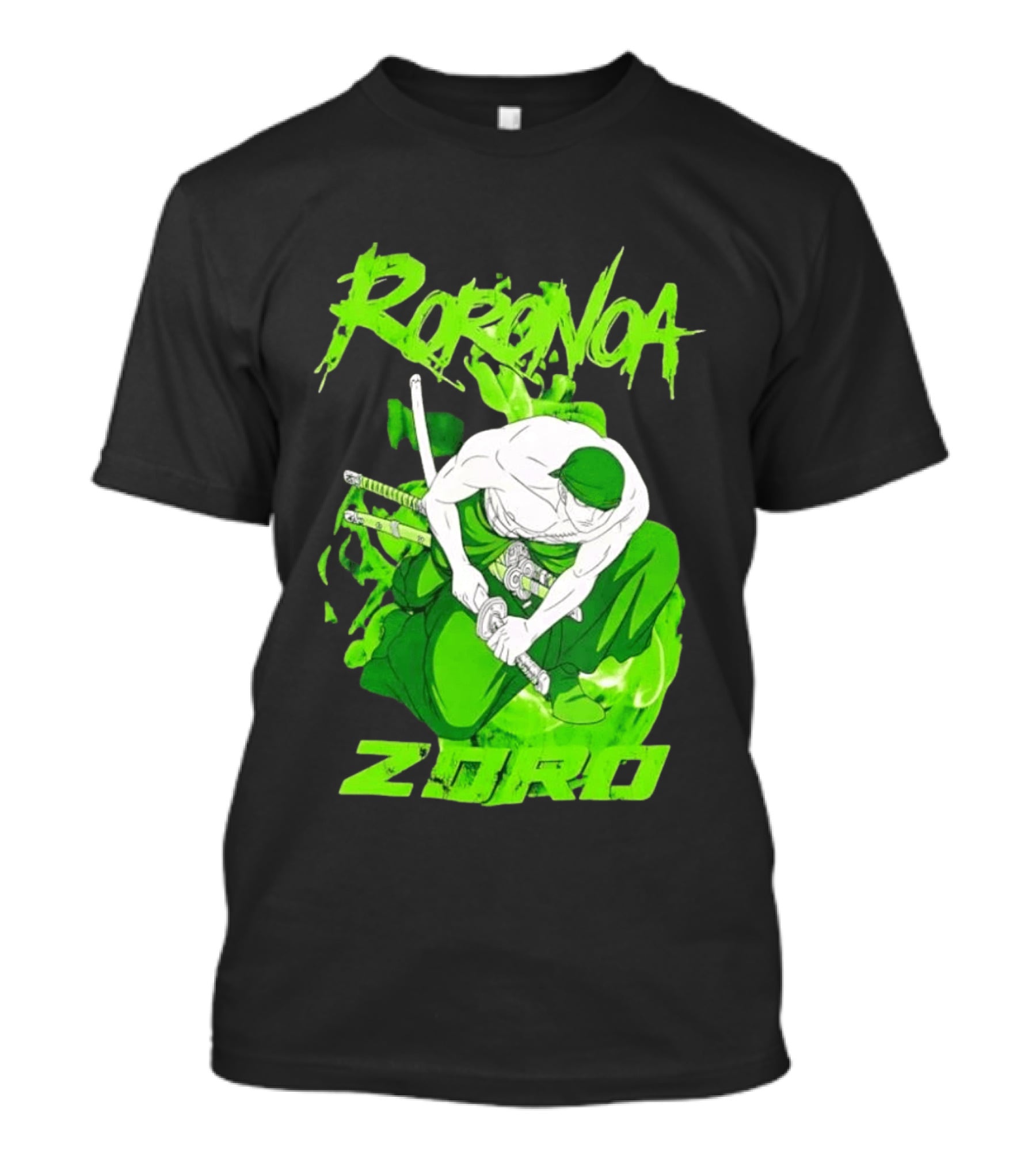 Roronoa Zoro Sword Fighter Anime Drawing T-Shirt