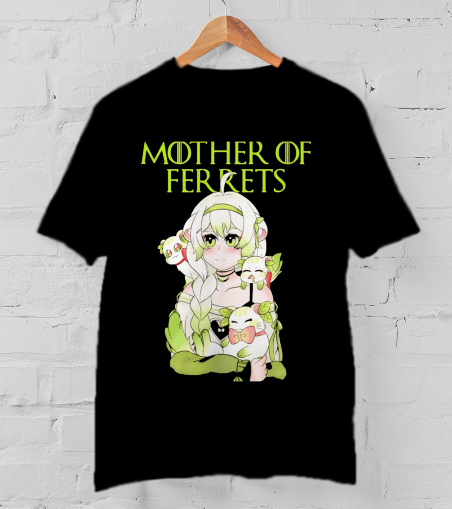 Mother Of Ferrets Anime Girl Ferret Lover Cute Kawaii T-Shirt