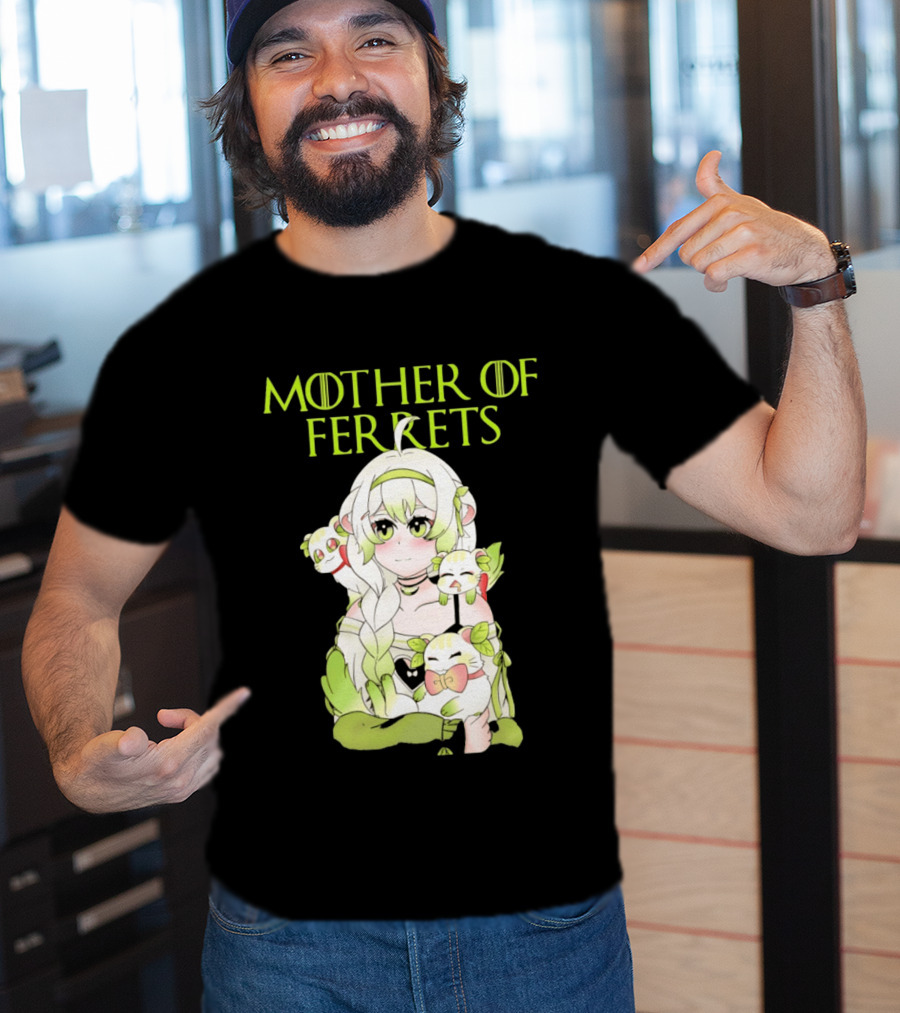 Mother Of Ferrets Anime Girl Ferret Lover Cute Kawaii T-Shirt
