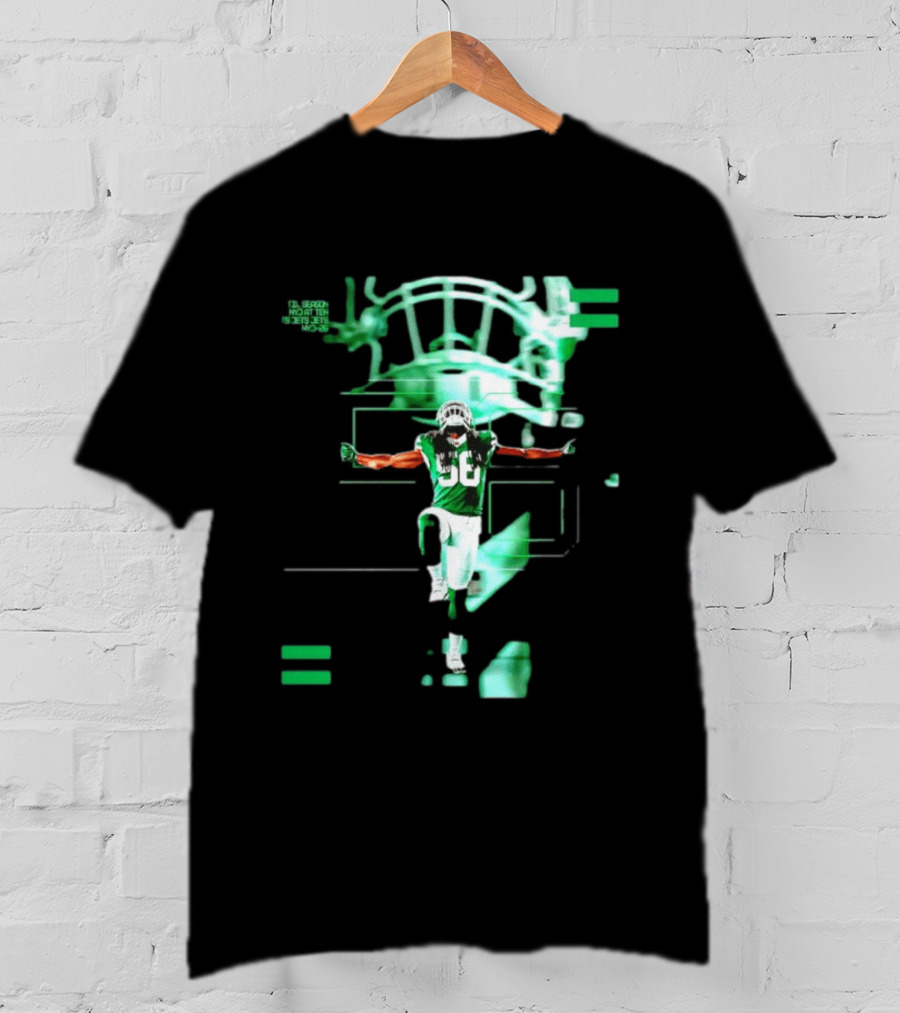 New York Jets 56 Days Til Season Countdown With Football Player And Helmet T-Shirt