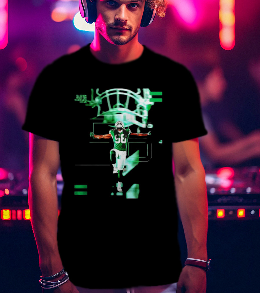 New York Jets 56 Days Til Season Countdown With Football Player And Helmet T-Shirt