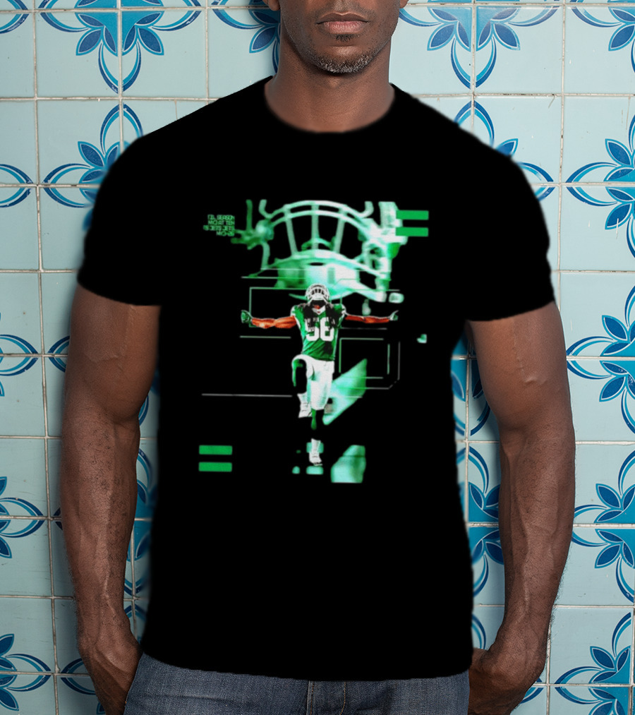 New York Jets 56 Days Til Season Countdown With Football Player And Helmet T-Shirt