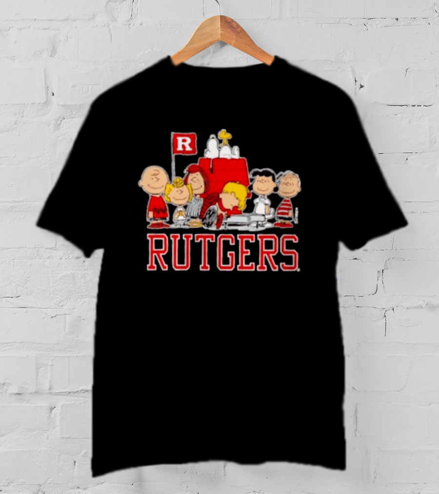 Peanuts Characters Rutgers Scarlet Knights Snoopy Woodstock Lucy Charlie Brown T-Shirt