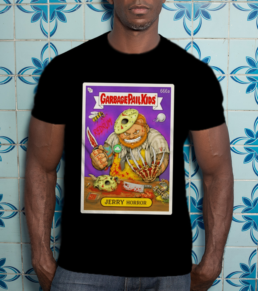 Garbage Pail Kids 666a Jerry Horror Redrum Trading Card T-Shirt