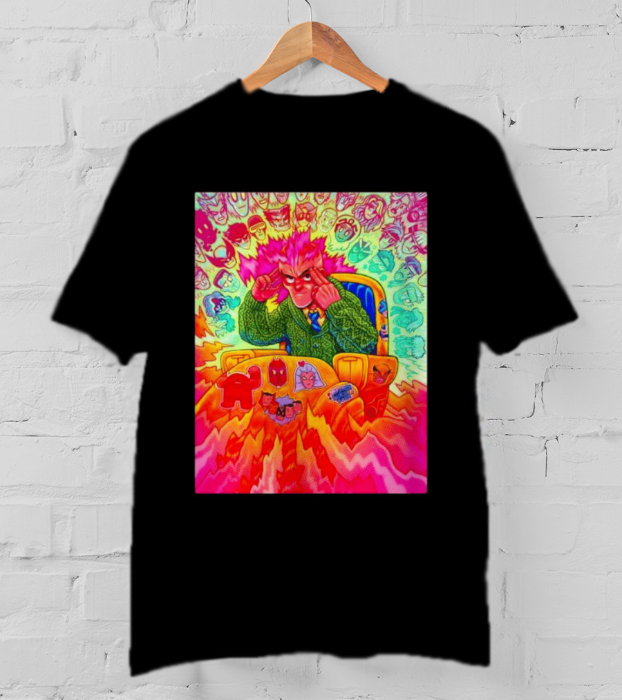 Professor X Dazzler World Tour X Men Collage Psychedelic Comic Art Marvel Characters T-Shirt