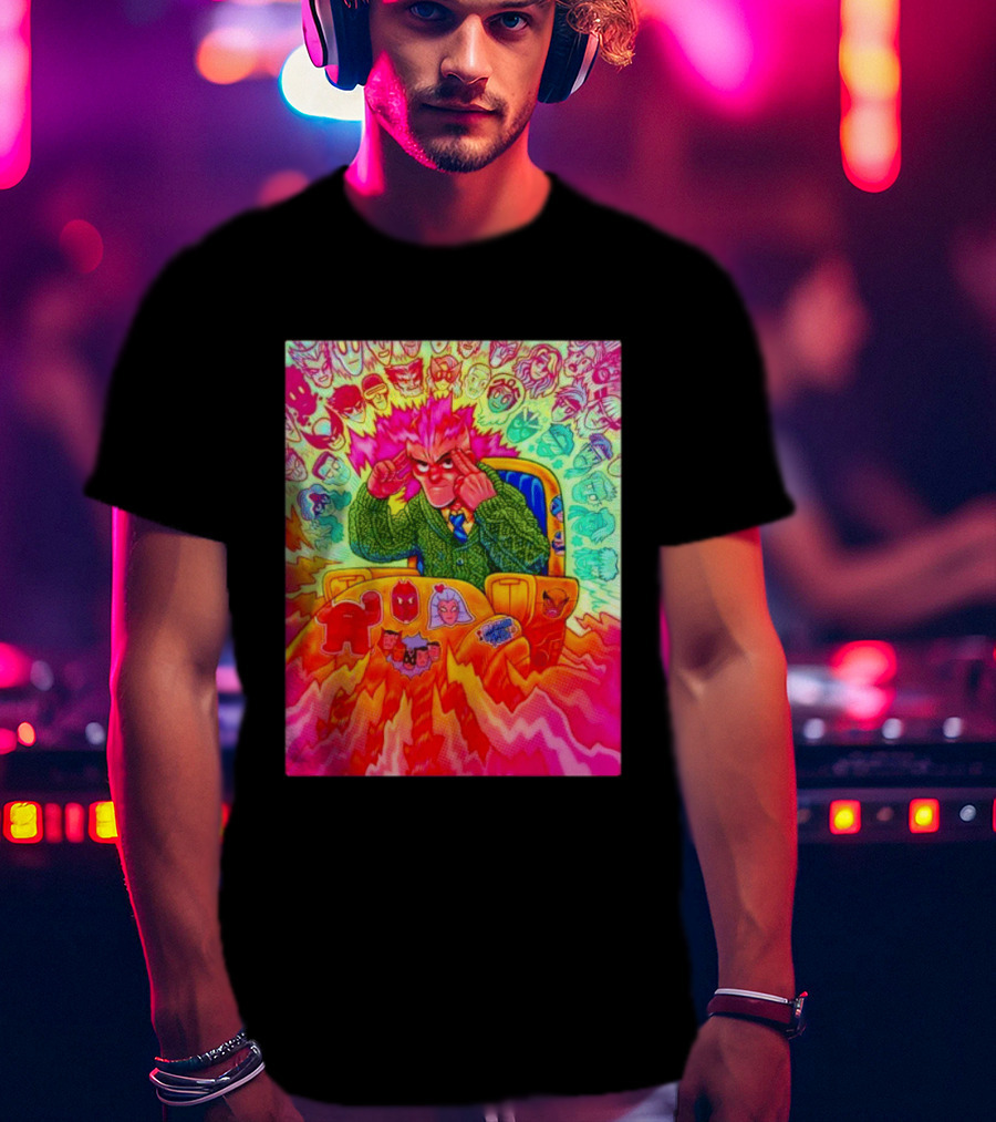 Professor X Dazzler World Tour X Men Collage Psychedelic Comic Art Marvel Characters T-Shirt
