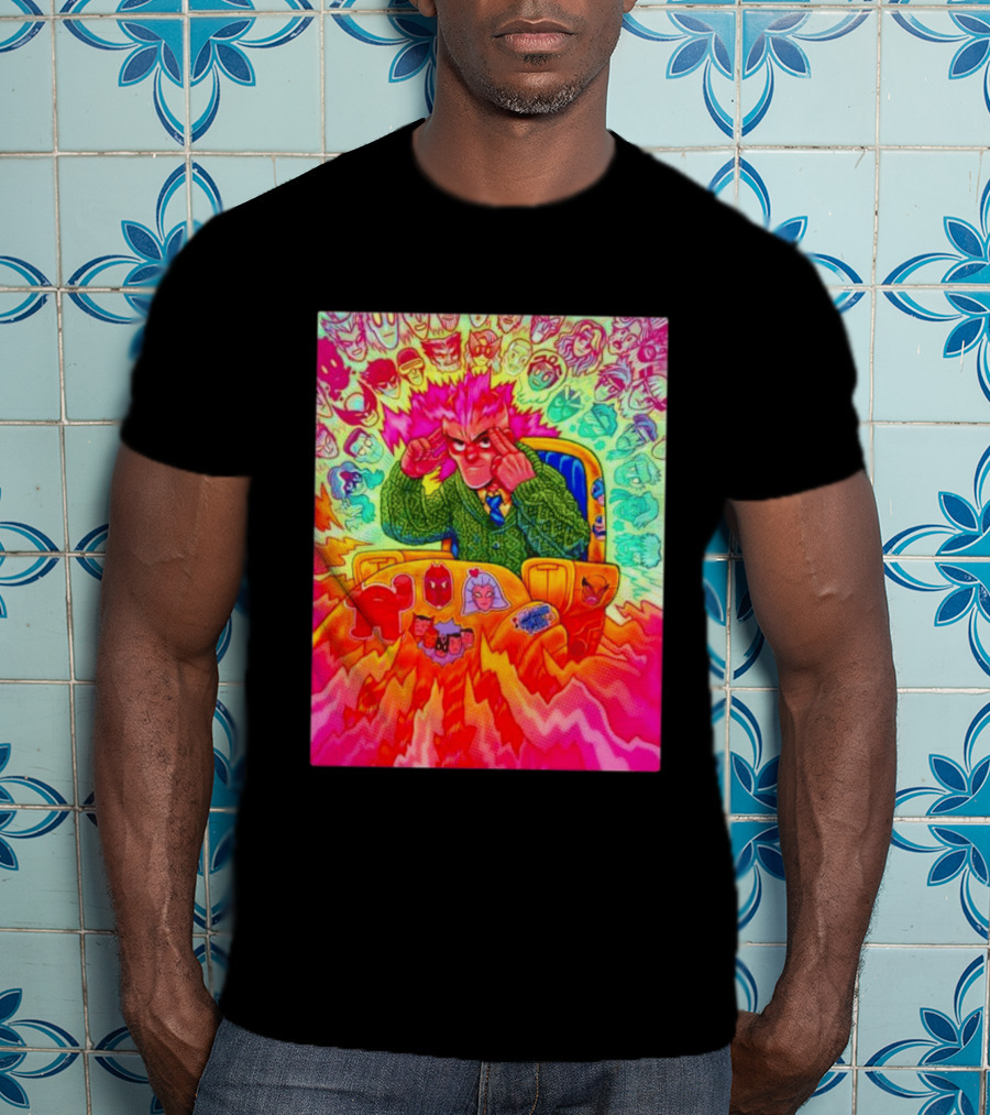 Professor X Dazzler World Tour X Men Collage Psychedelic Comic Art Marvel Characters T-Shirt