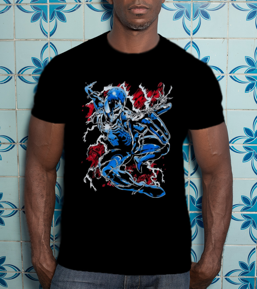 Punisher Spider Man Mashup Marvel Comics Blue Venom Transformation T-Shirt
