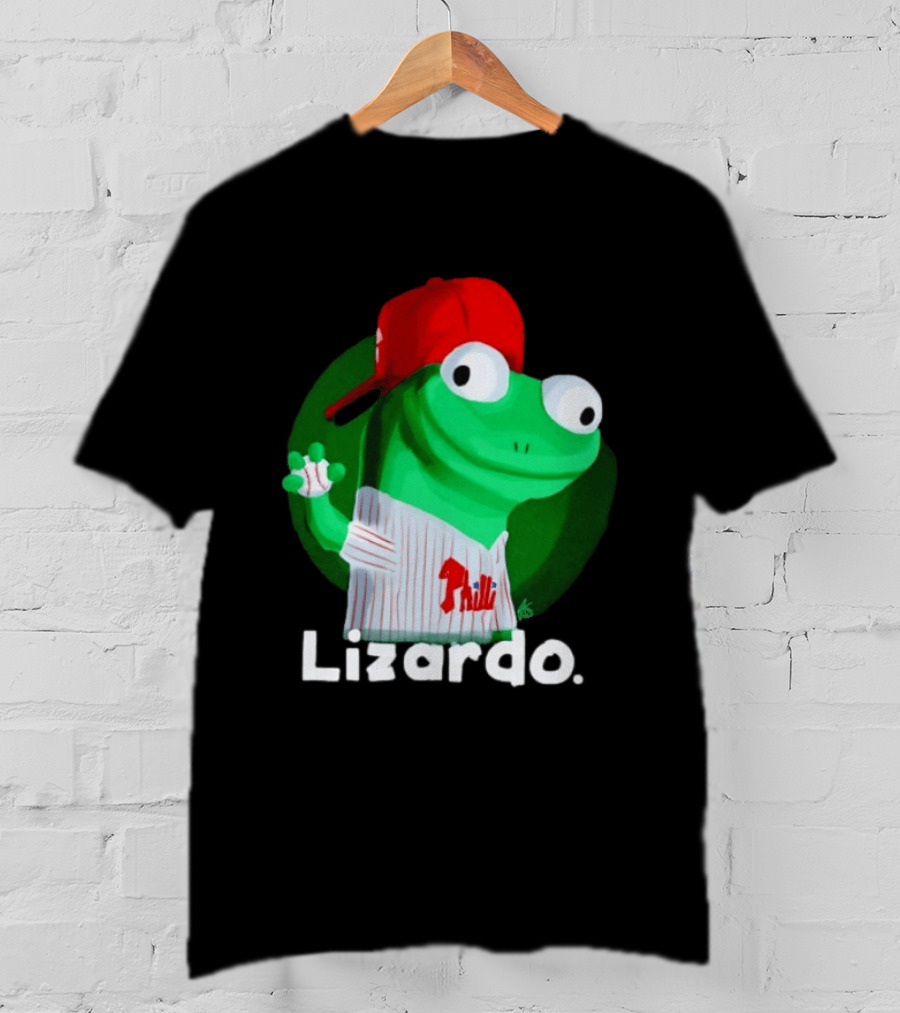Lizardo Philadelphia Phillies Baseball Philli Red Cap Cartoon T-Shirt