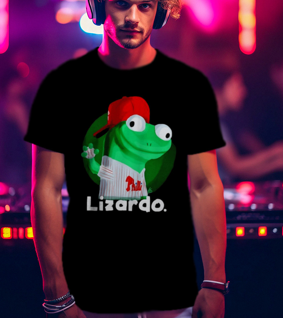 Lizardo Philadelphia Phillies Baseball Philli Red Cap Cartoon T-Shirt