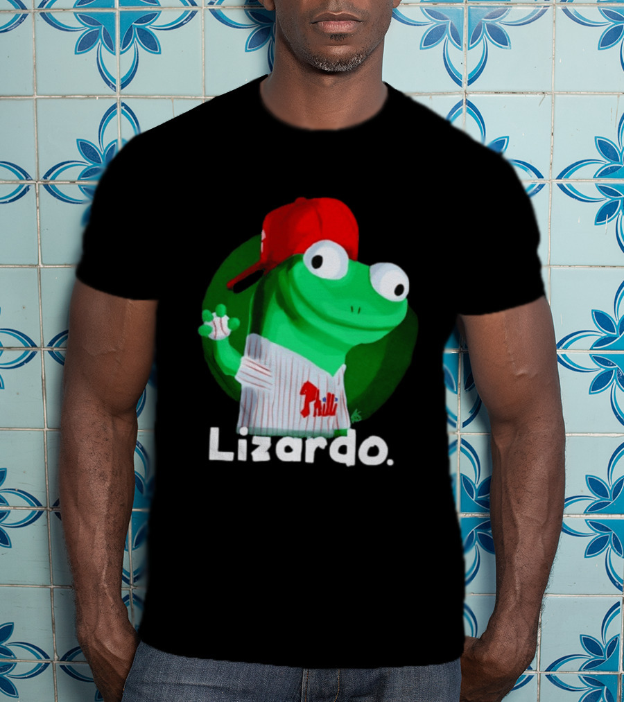 Lizardo Philadelphia Phillies Baseball Philli Red Cap Cartoon T-Shirt